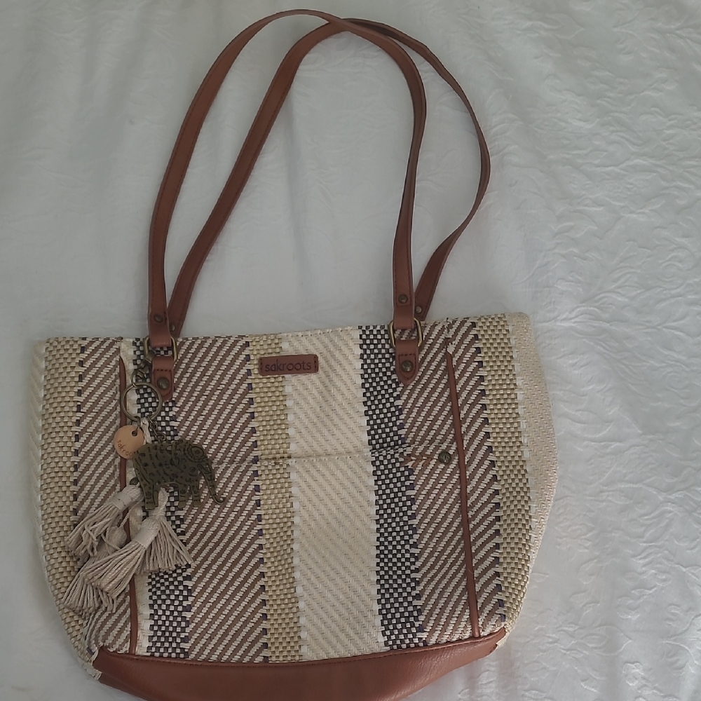 Sakroots Multicolor Striped Tote with Tassels